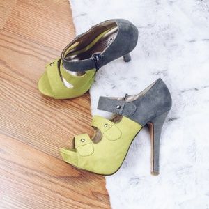 New Two-Tone Suede Heels
